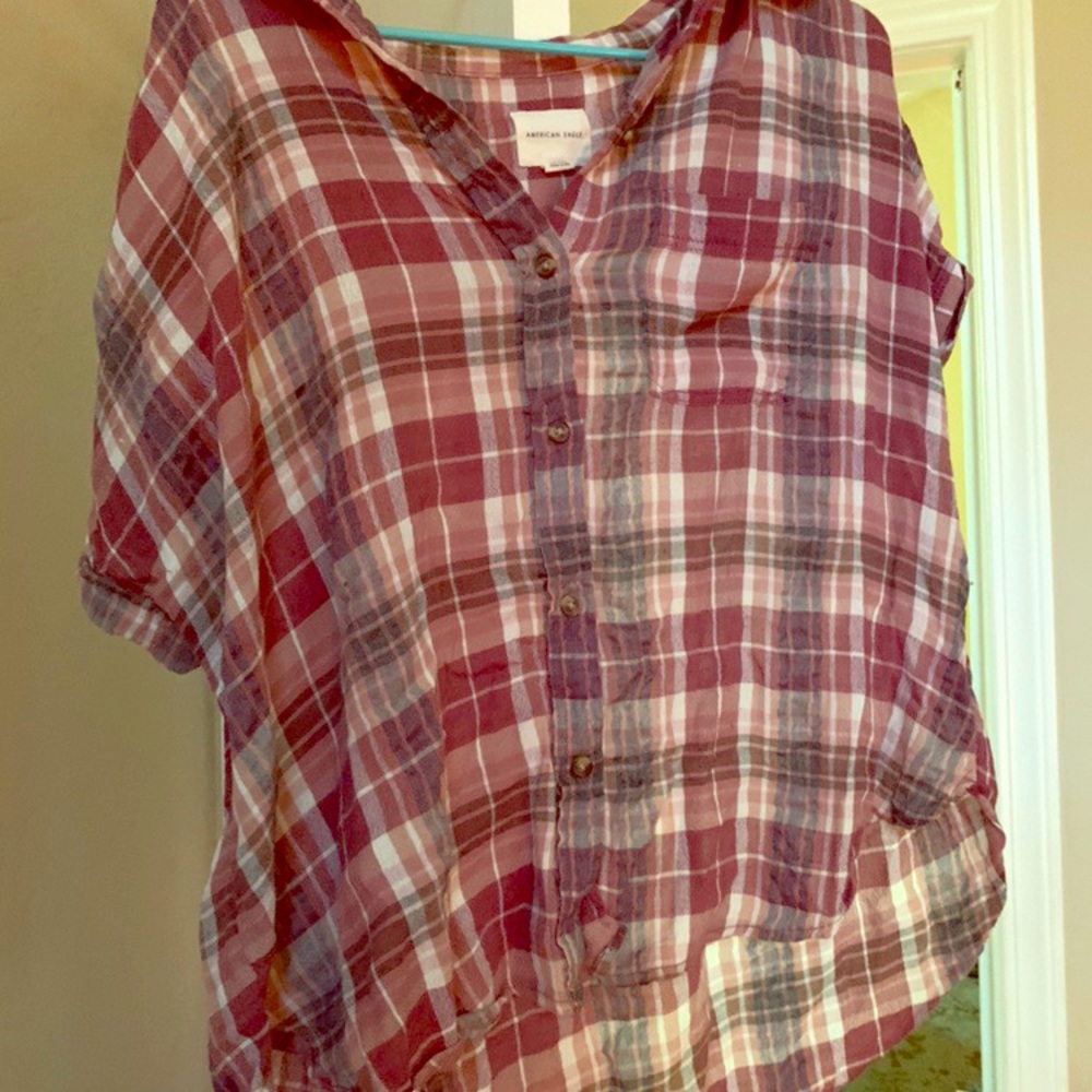 American eagle sleeveless oversized flannel